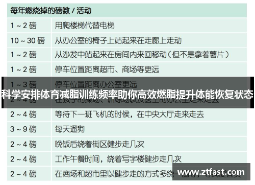 科学安排体育减脂训练频率助你高效燃脂提升体能恢复状态